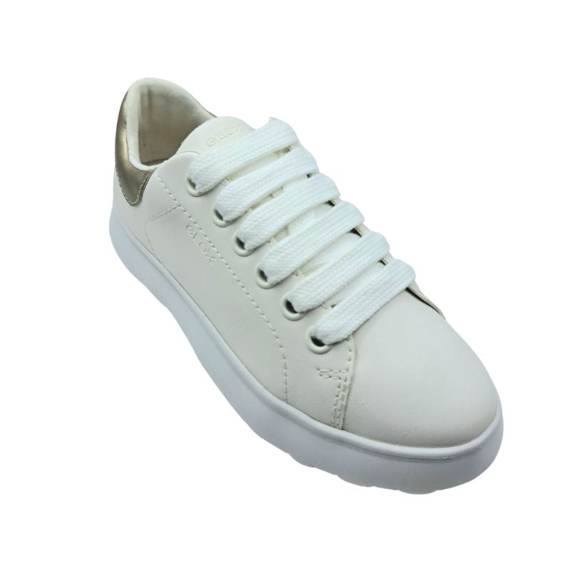 Geox J Puffypop Girl J55MRA 000BC C0588A Sneaker για κορίτσι σε συνθετικό δέρμα Χρυσό Κρέμ Λευκό