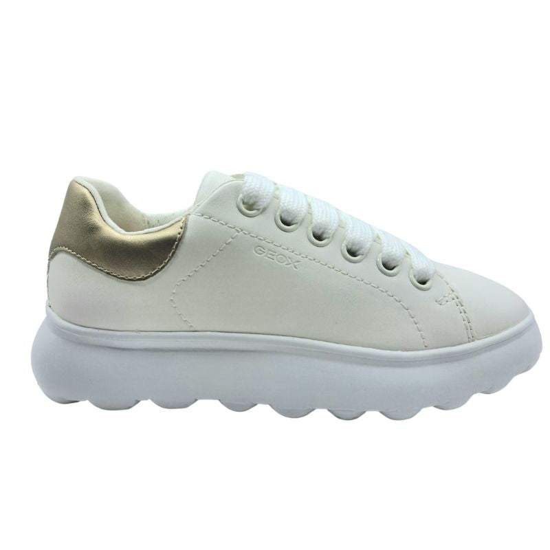 Geox J Puffypop Girl J55MRA 000BC C0588A Sneaker για κορίτσι σε συνθετικό δέρμα Χρυσό Κρέμ Λευκό