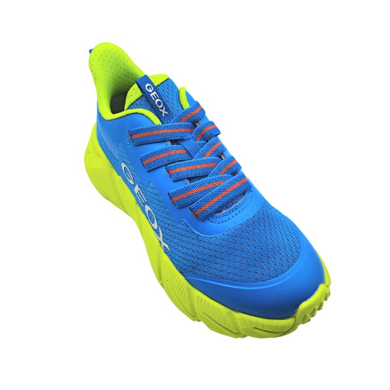 Geox J Flexyper Fast Boy J46N1A 0149J C4344 Αθλητικό για αγόρι σε συνθετικό δέρμα και ύφασμα Λάιμ - Μπλέ