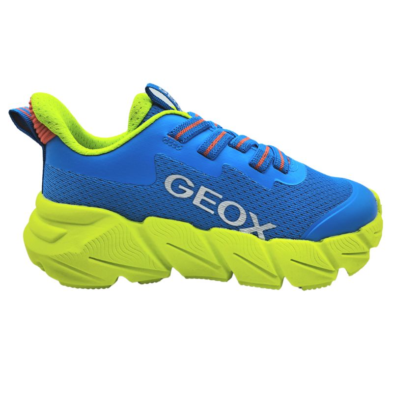 Geox J Flexyper Fast Boy J46N1A 0149J C4344 Αθλητικό για αγόρι σε συνθετικό δέρμα και ύφασμα Λάιμ - Μπλέ