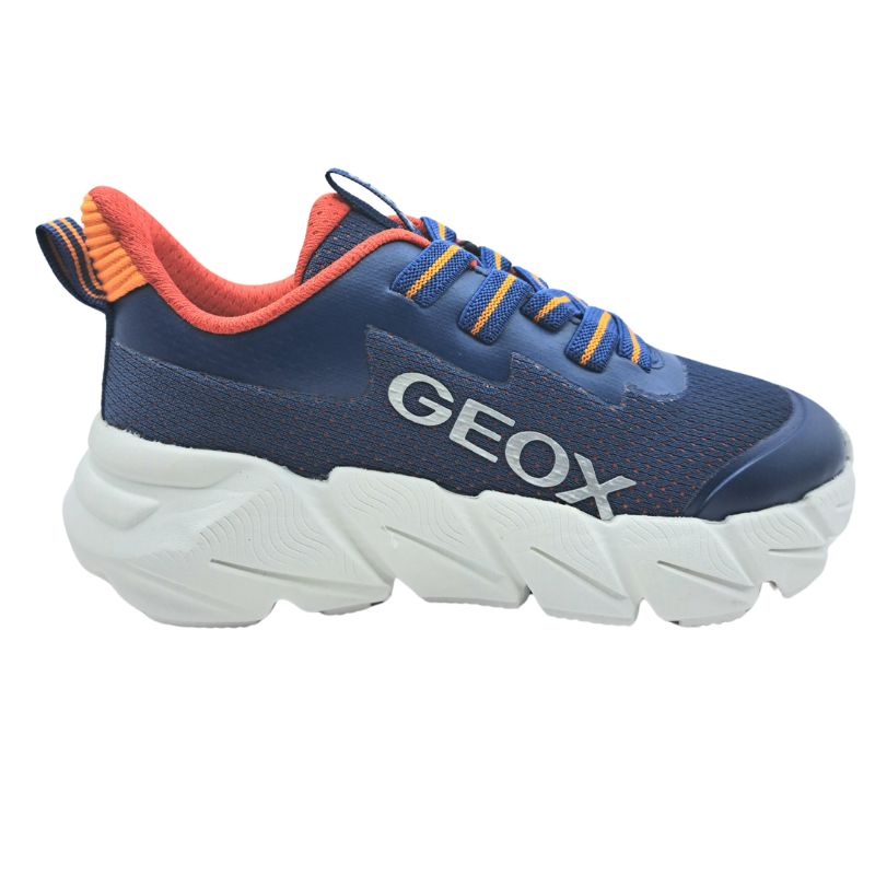 Geox J Flexyper Fast Boy J46N1A 0149J C4002 Αθλητικό σε συνθετικό δέρμα και ύφασμα Λευκό -Μπλέ