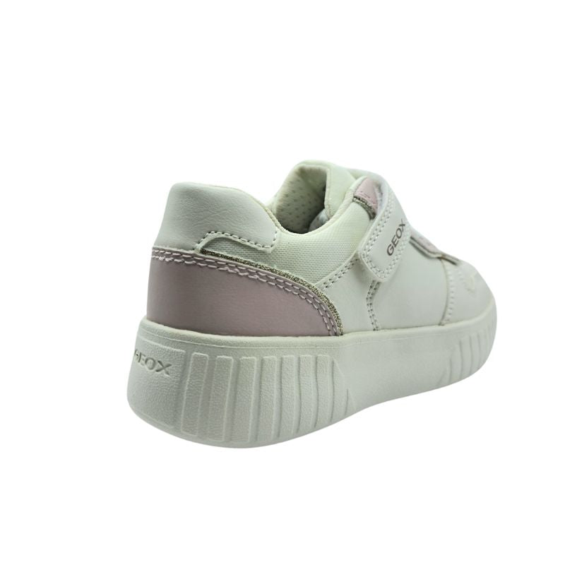 Geox J Mikiroshi Girl J55DVA000BCC1M8W Sneaker για κορίτσι σε συνθετικό δέρμα Ρόζ Κρέμ Λευκό