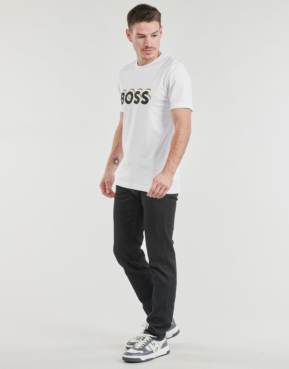Hugo Boss Tiburt Μπλούζα Κοντομάνικη Λευκή