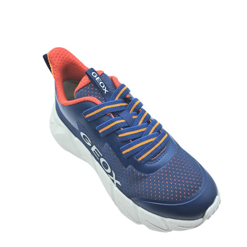 Geox J Flexyper Fast Boy J46N1A0149JC4002 Αθλητικό σε συνθετικό δέρμα και ύφασμα Λευκό -Μπλέ