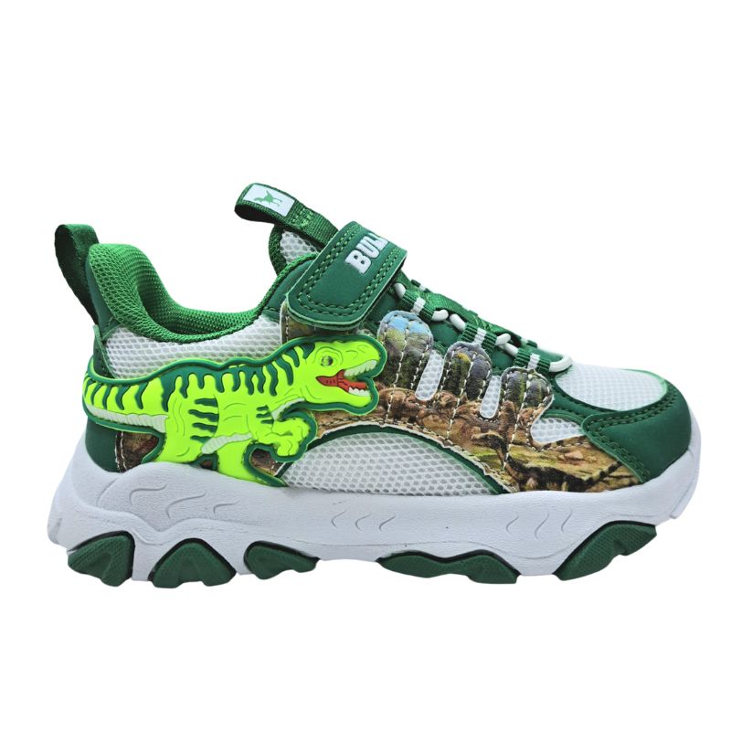 Bull Boys DNAR5010 T-REX (BOO-BIVE) Αθλητικό με ήχο και φωτάκια για αγόρι Λευκό-Πράσινο