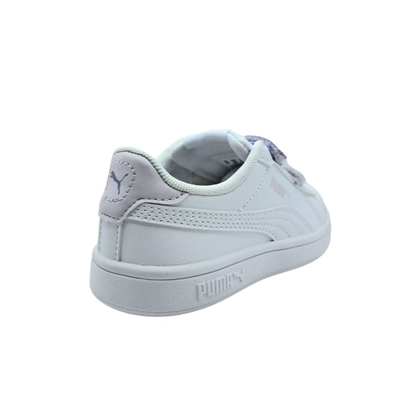 Puma Smsh 3.0L GlittrVlcr V PS 395609 06 Sneaker για κορίτσι σε συνθετικό δέρμα Glitter Μωβ-Λευκό