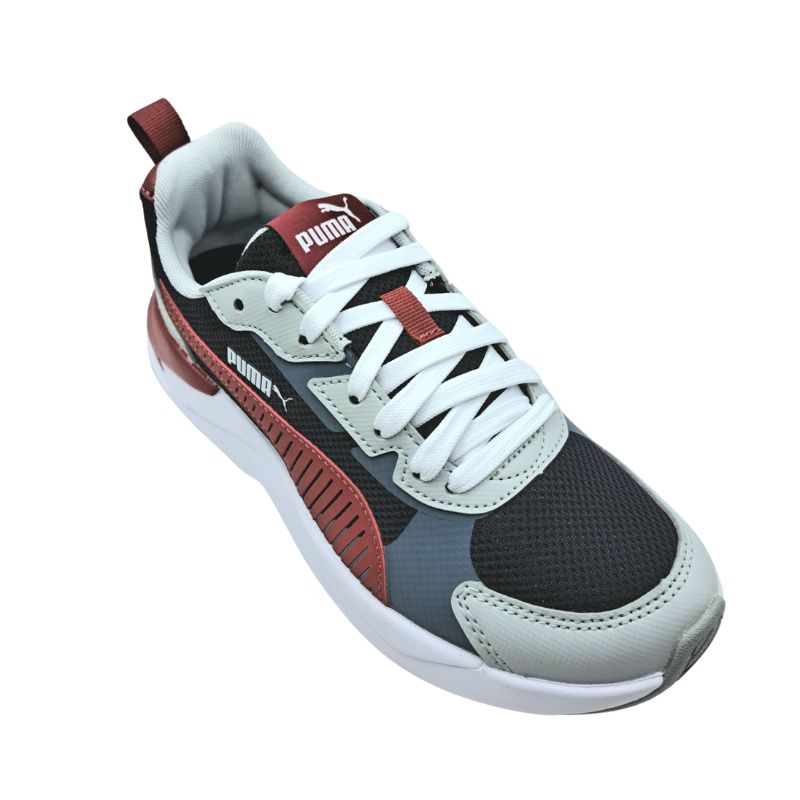 Puma X-Ray 3LT Jr 401493 02 Αθλητικό για αγόρι σε συνθετικό δέρμα κ ύφασμα Γκρί-Κόκκινο-Μάυρο