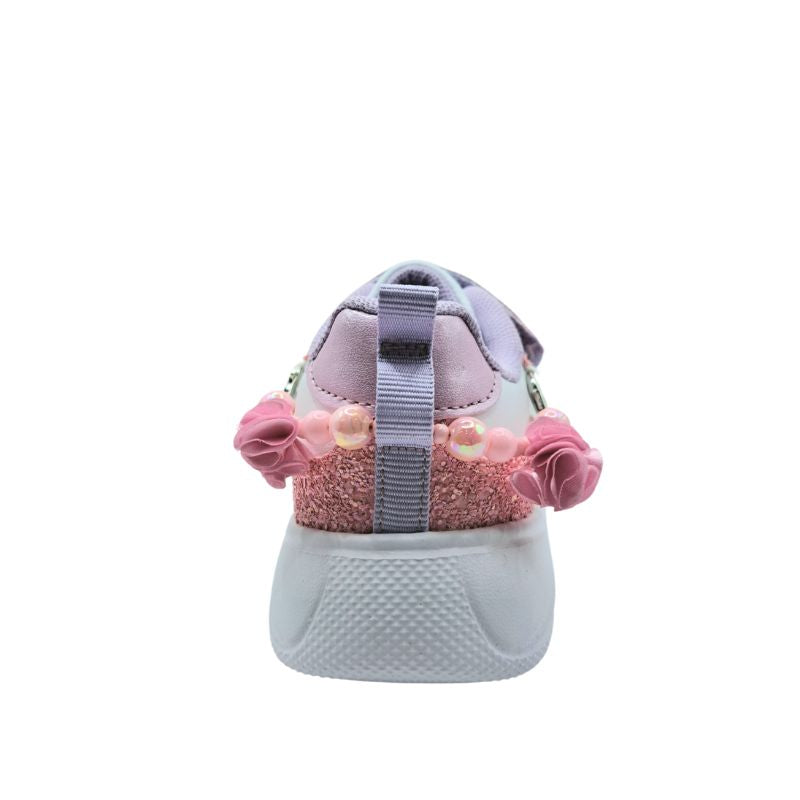 Lelli Kelly LKAA4729 (A00-BIRO) Gioiello Sneaker για κορίτσι με βραχιόλι σε συνθετικό δέρμα Glitter Μωβ-Ροζ\Λευκό