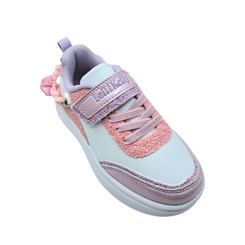 Lelli Kelly LKAA4729 (A00-BIRO) Gioiello Sneaker για κορίτσι με βραχιόλι σε συνθετικό δέρμα Glitter Μωβ-Ροζ\Λευκό
