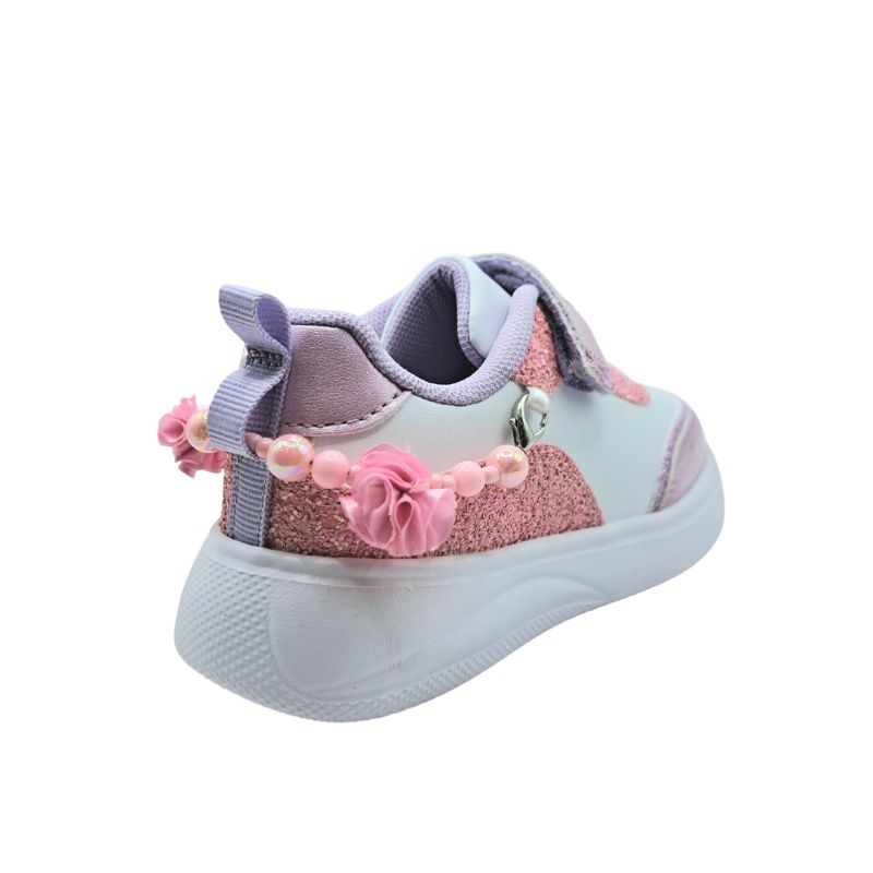 Lelli Kelly LKAA4729 (A00-BIRO) Gioiello Sneaker για κορίτσι με βραχιόλι σε συνθετικό δέρμα Glitter Μωβ-Ροζ\Λευκό