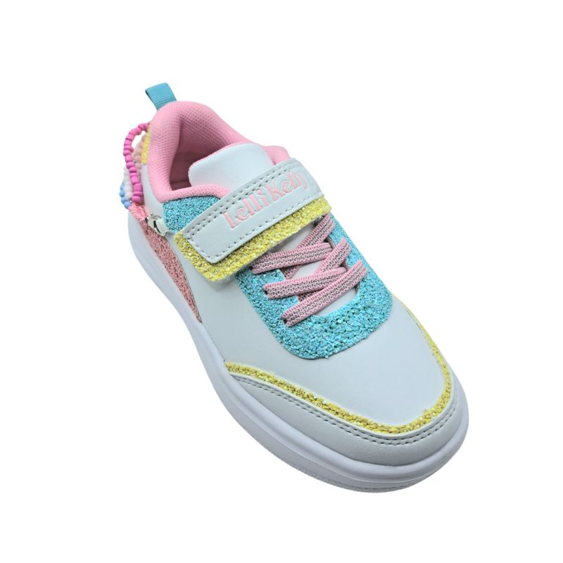 Lelli Kelly LKAA 4729 (A00-MU01) Gioiello Sneaker για κορίτσι με βραχιόλι σε συνθετικό δέρμα Glitter Λευκο-Πολύχρωμο
