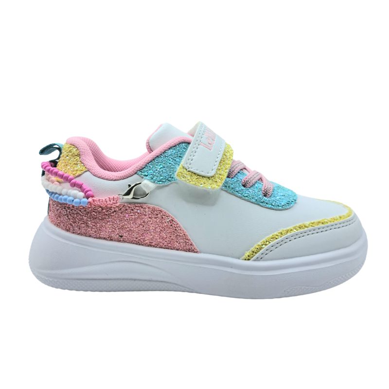 Lelli Kelly LKAA 4729 (A00-MU01) Gioiello Sneaker για κορίτσι με βραχιόλι σε συνθετικό δέρμα Glitter Λευκο-Πολύχρωμο