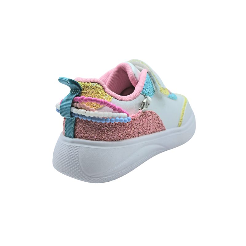 Lelli Kelly LKAA 4729 (A00-MU01) Gioiello Sneaker για κορίτσι με βραχιόλι σε συνθετικό δέρμα Glitter Λευκο-Πολύχρωμο