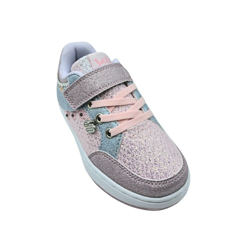 Lelli Kelly LKAL8054-ROLI Frangetta Mix Sneaker για κορίτσι σε συνθετικό δέρμα και ύφασμα Glitter Ροζ-Λιλά