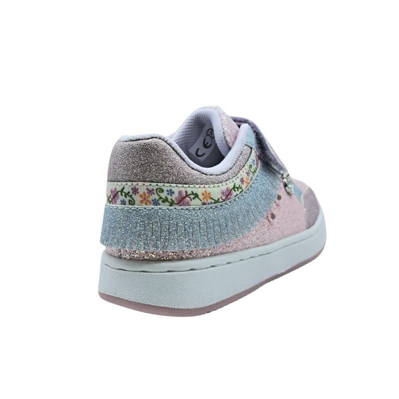 Lelli Kelly LKAL8054-ROLI Frangetta Mix Sneaker για κορίτσι σε συνθετικό δέρμα και ύφασμα Glitter Ροζ-Λιλά