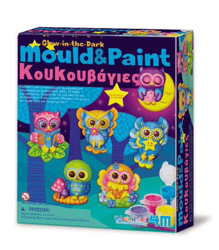 4M Κατασκευή Κουκουβάγιες Φωσφορούχα Μαγνητάκια/Καρφίτσα 4654