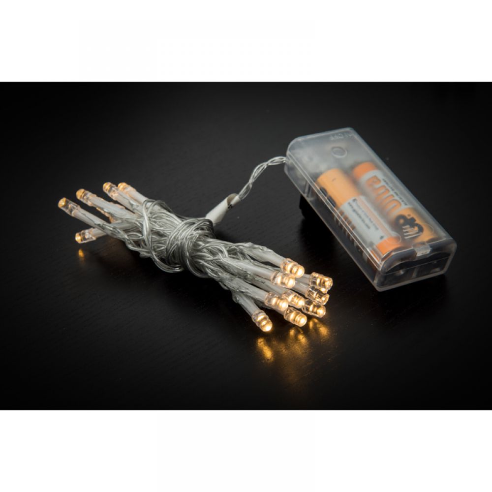 20 Led Μπαταρίας Διάφανο Λευκό Σταθερό 1μ.