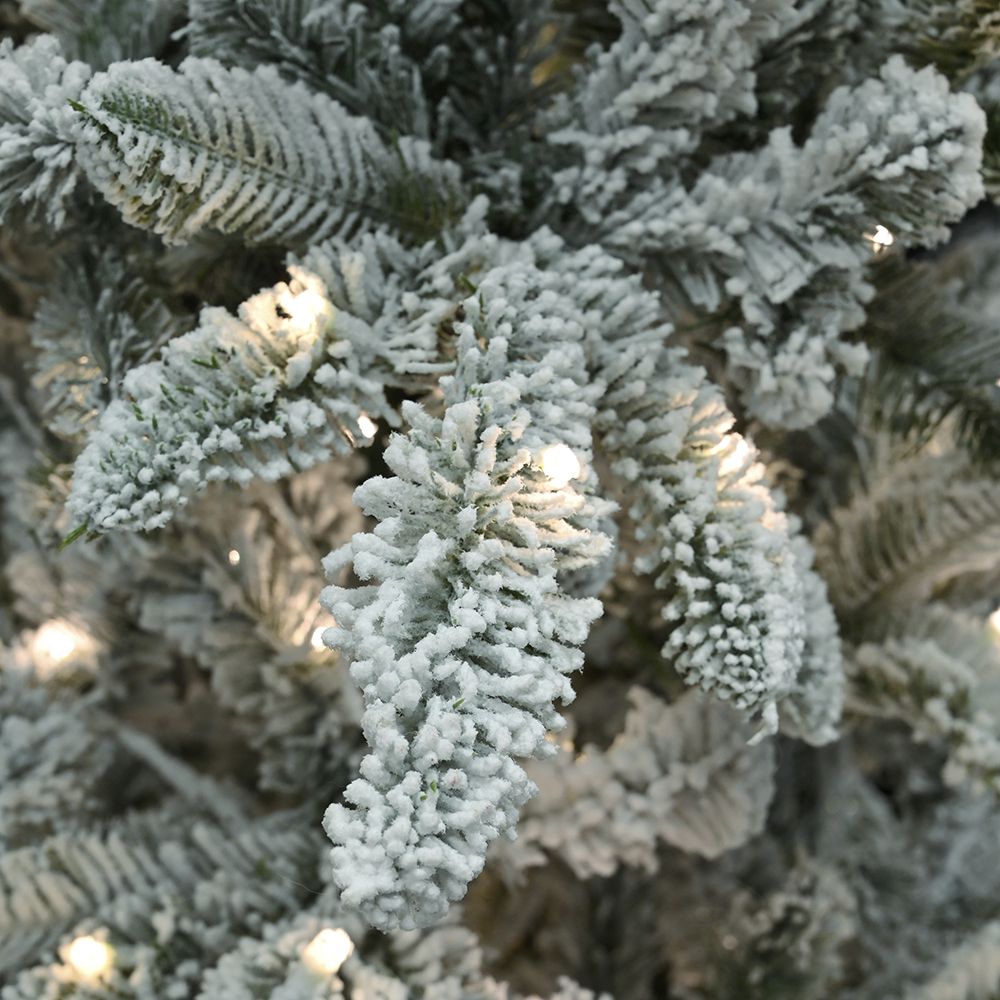 210εκ. Δέντρο Snow White με 370 Λευκά Led Λαμπάκια Ενσωματωμένα