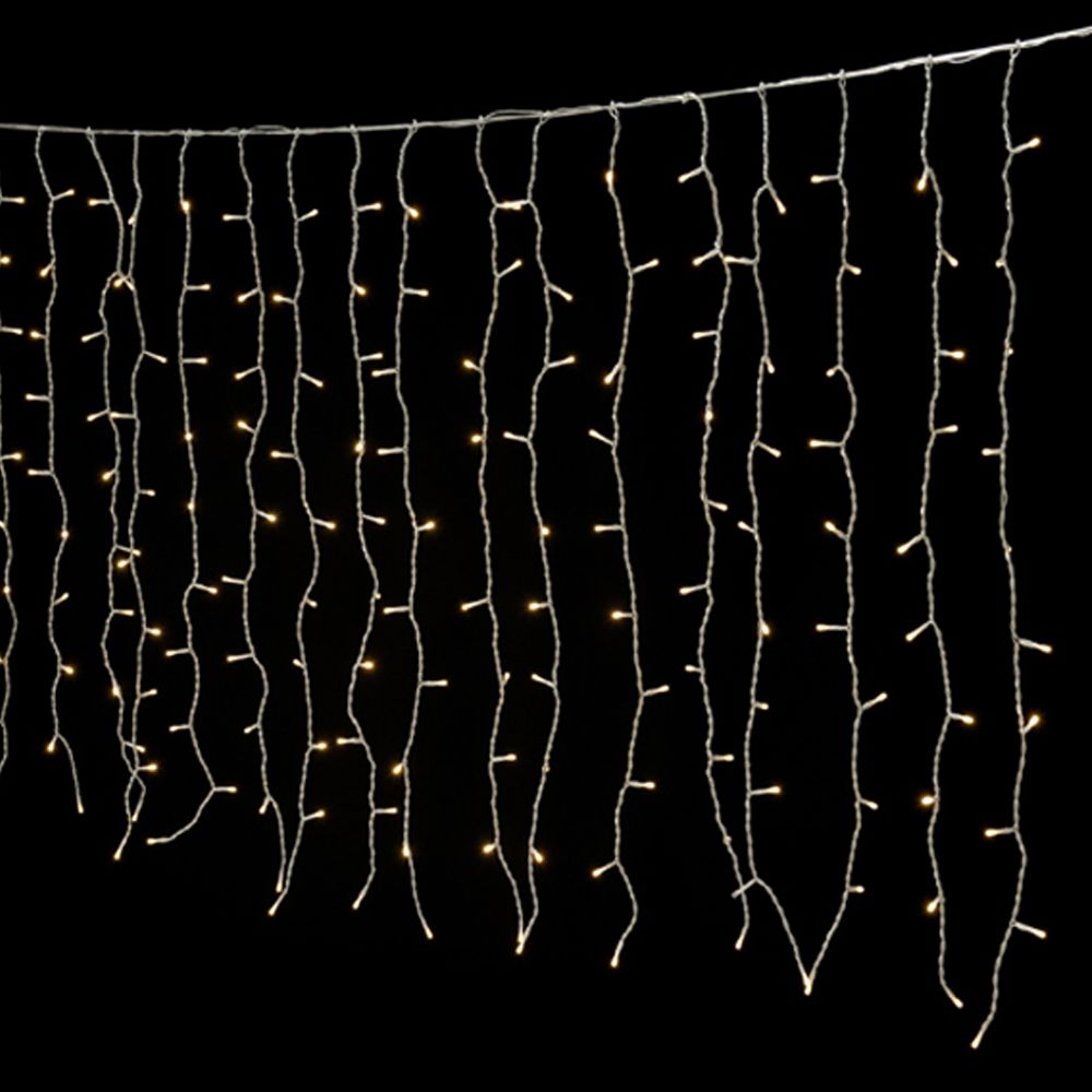 200 Led Κουρτίνα Διάφανο/Λευκό Επεκτεινόμενη 2x1μ. Εσωτ./Εξωτ. Χώρου