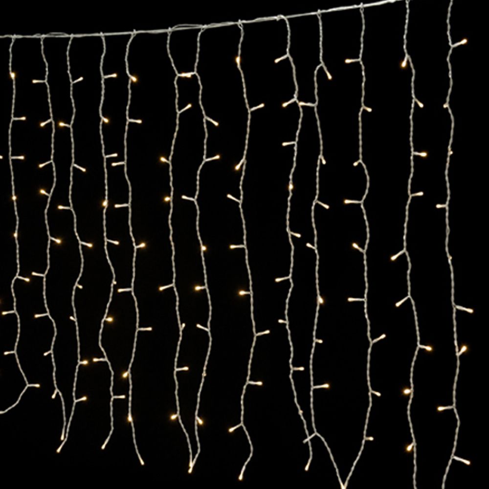 144 Led Κουρτίνα Διάφανο/Ζεστό Επεκτεινόμενη Σταθερή 1,20x1,20μ. Εσωτ./Εξωτ. Χώρου