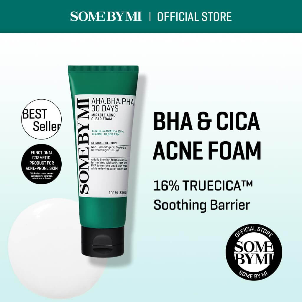 AHA BHA PHA 30 Days Miracle Acne Clear Foam 100ml | Some By Mi