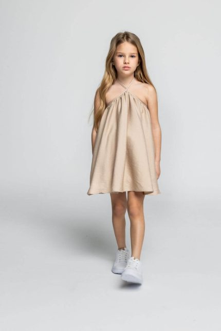 Alice φόρεμα με δέσιμο μπεζ