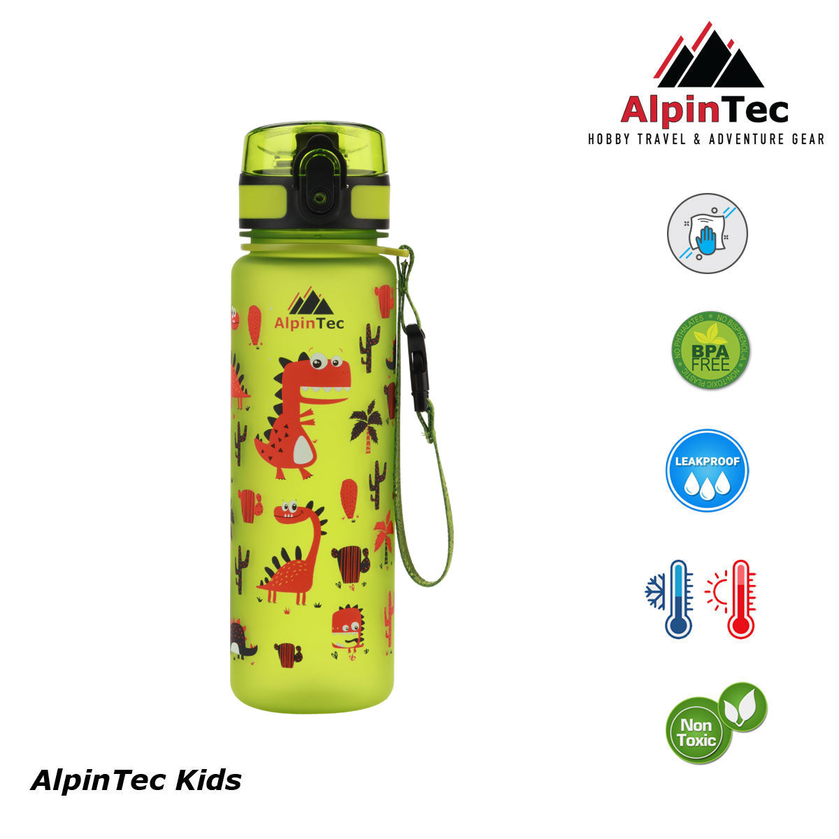 AlpinTec Kids Παγούρι 500Ml Dino C-500GN-DIN