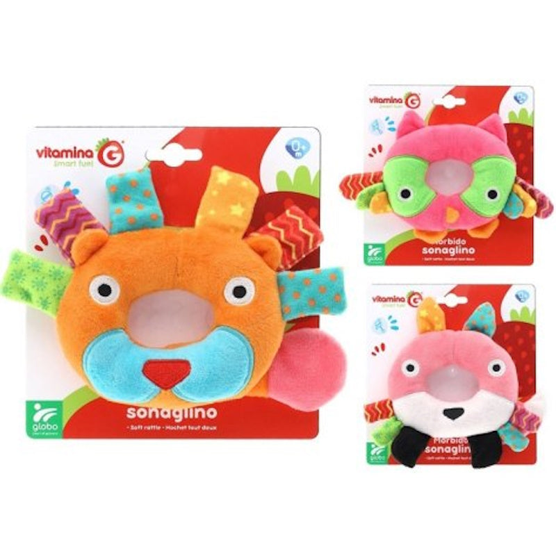 Vitamina G Κουδουνίστρα Υφασμάτινη με Ζωάκια 12χ10εκ