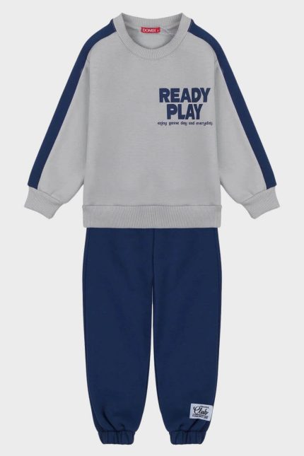 DOMER Παιδικό Σετ Φούτερ READY PLAY Γκρι / Μπλε