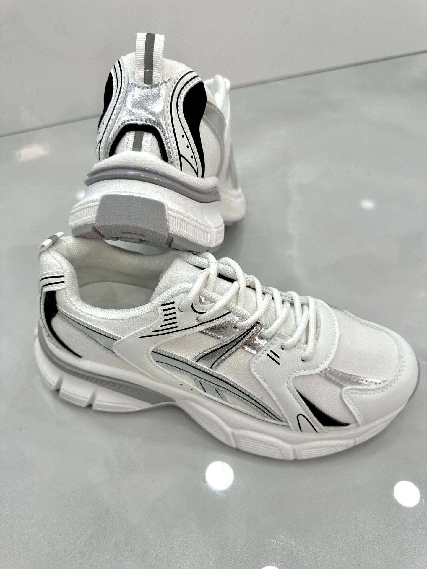 Sneaker με Αφρόσολα White/Silver
