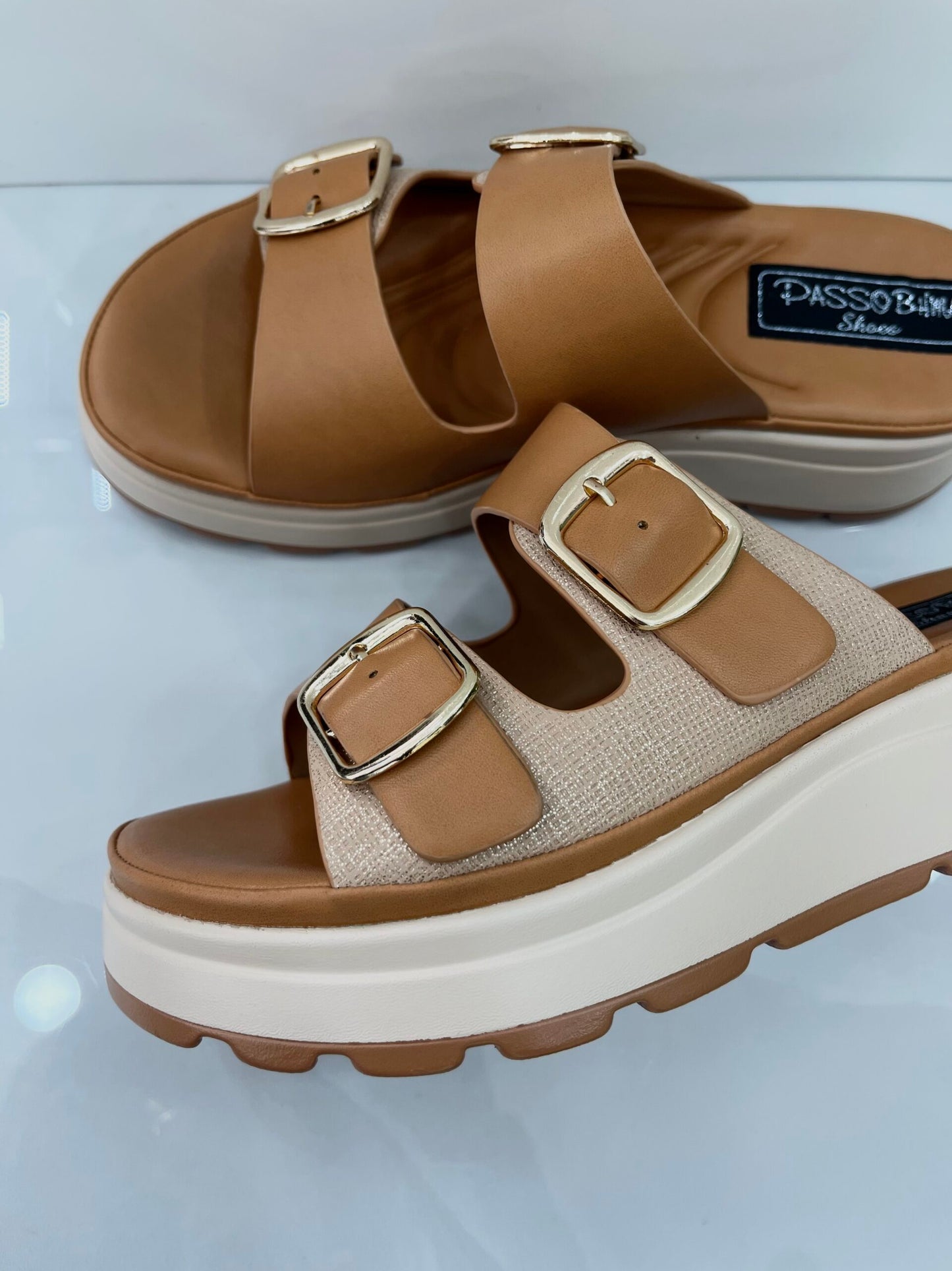 Ανατομική Flatform Παντόφλα Camel