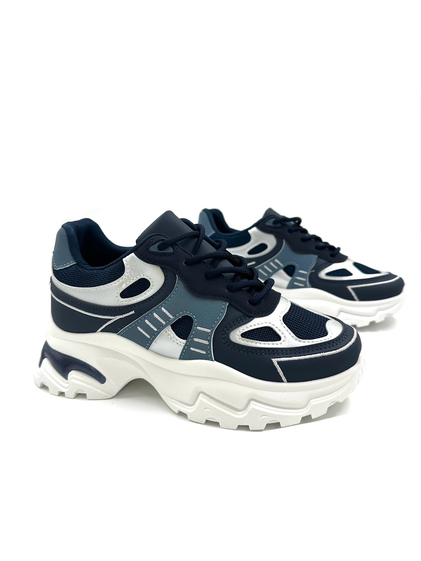 Sneaker Δίσολο με Τρακτερωτό Πάτο Blue/White