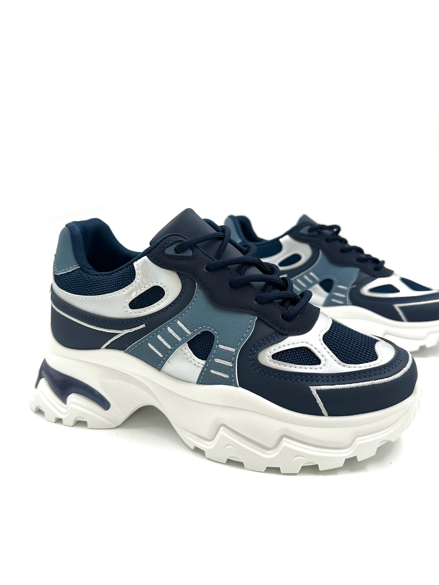 Sneaker Δίσολο με Τρακτερωτό Πάτο Blue/White