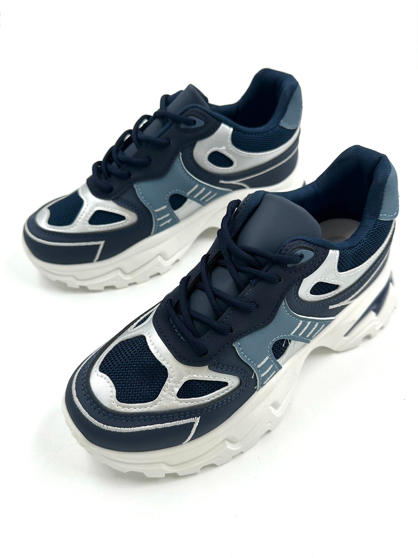 Sneaker Δίσολο με Τρακτερωτό Πάτο Blue/White