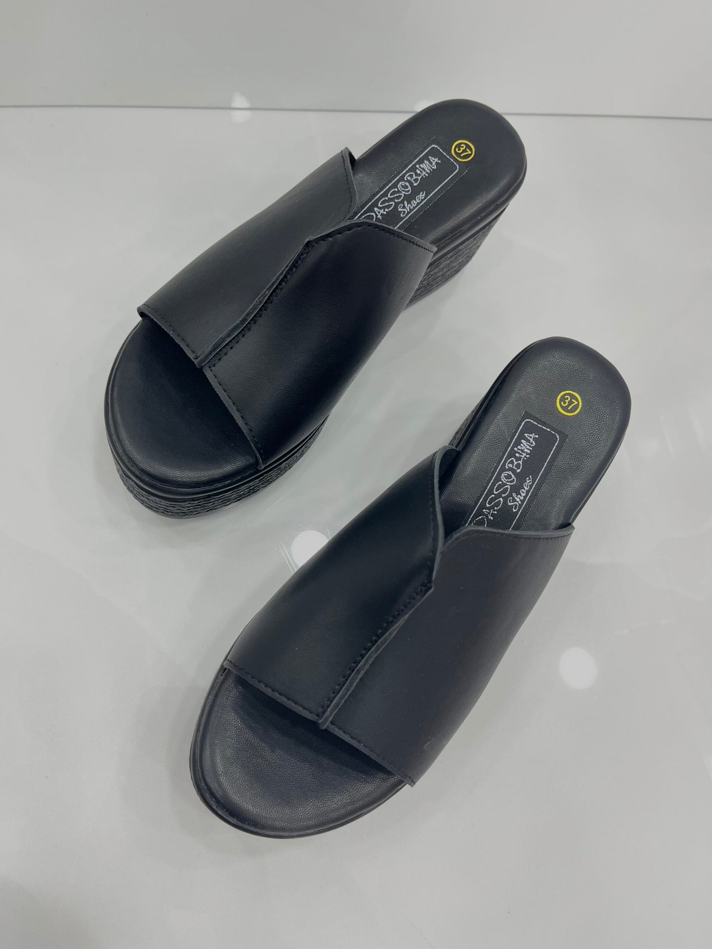 Platform Παντόφλα με Φαρδιά Φάσα Black