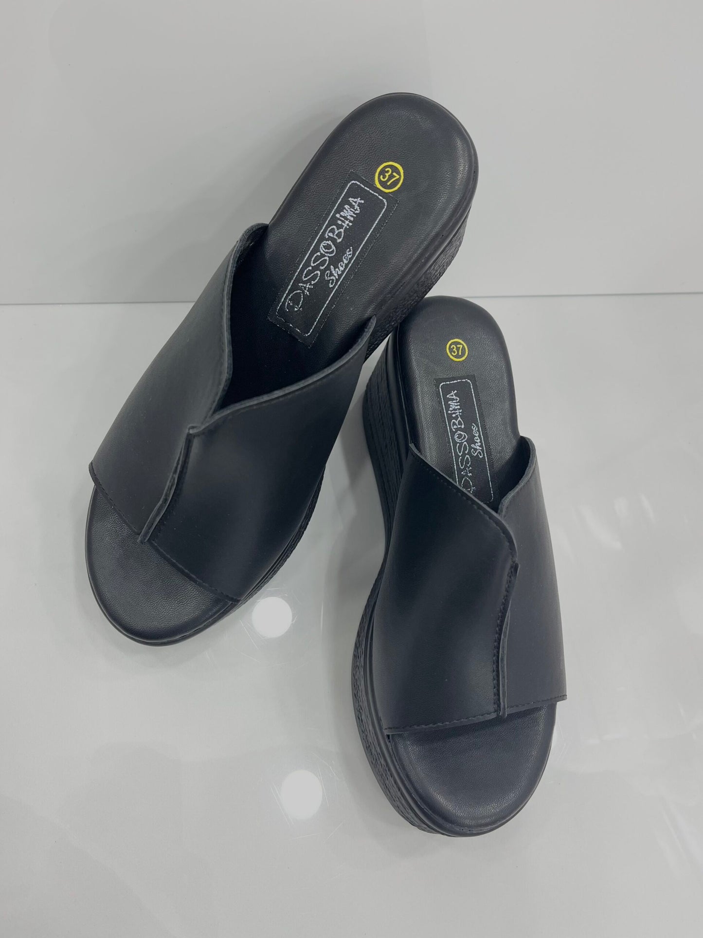 Platform Παντόφλα με Φαρδιά Φάσα Black