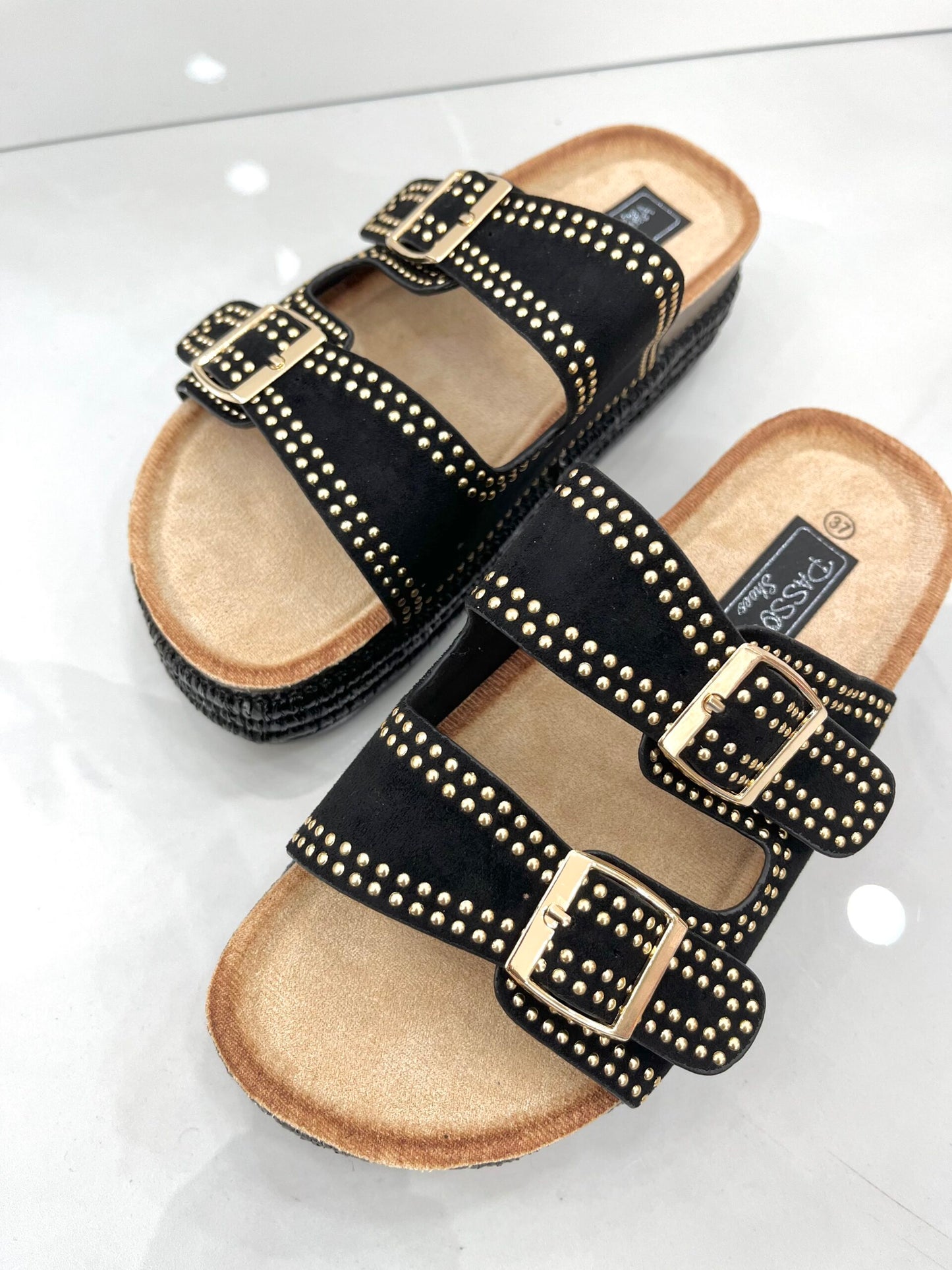 Flatform Παντόφλα με Ψάθα και Ζωνάκια Vol.2 Black