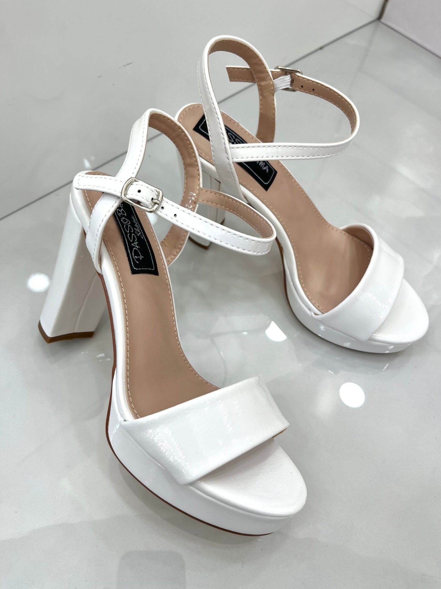 High Heel Πέδιλο Λουστρίν White
