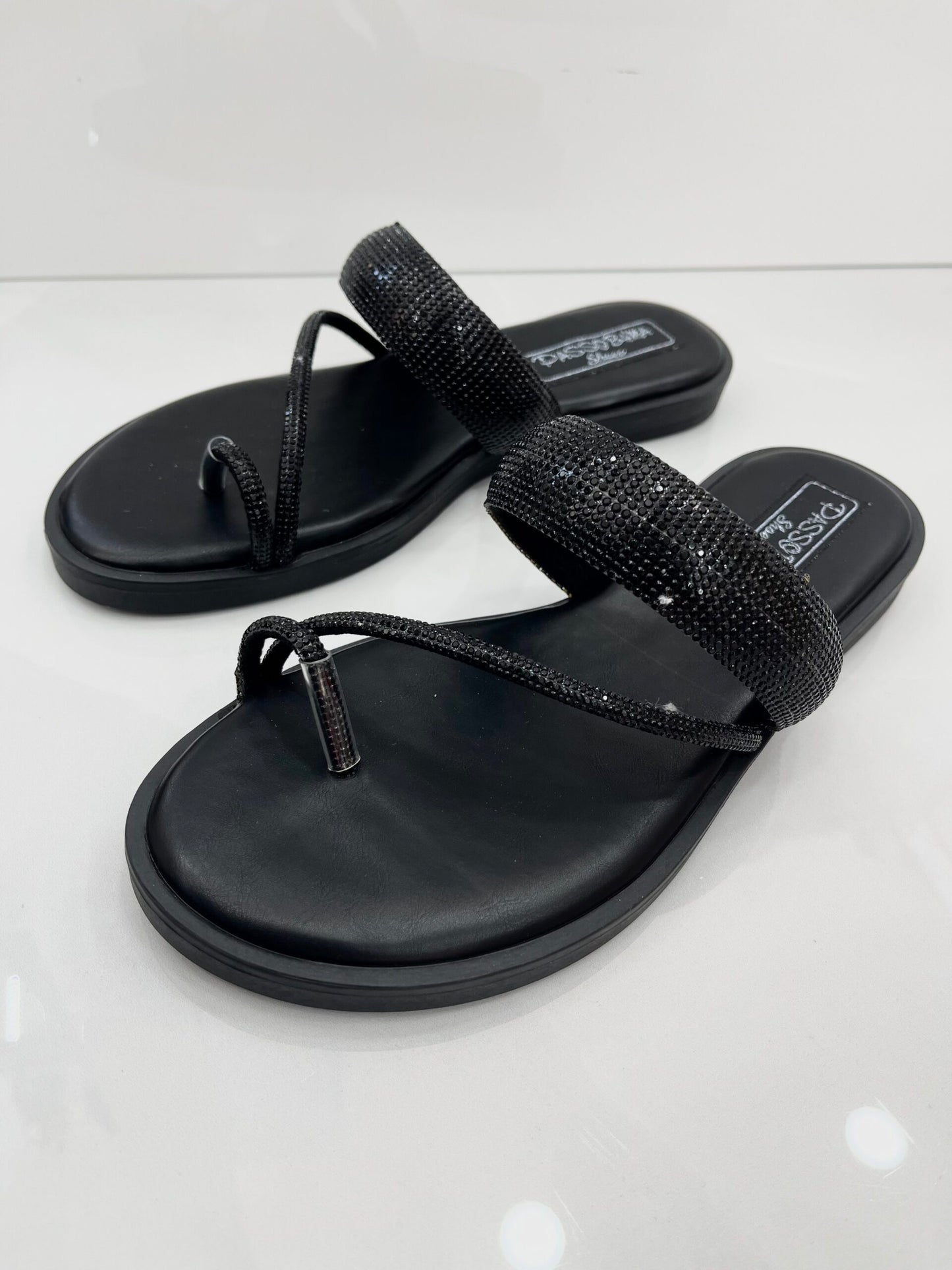 Flat Παντοφλάκια με Strass vol.2 Black