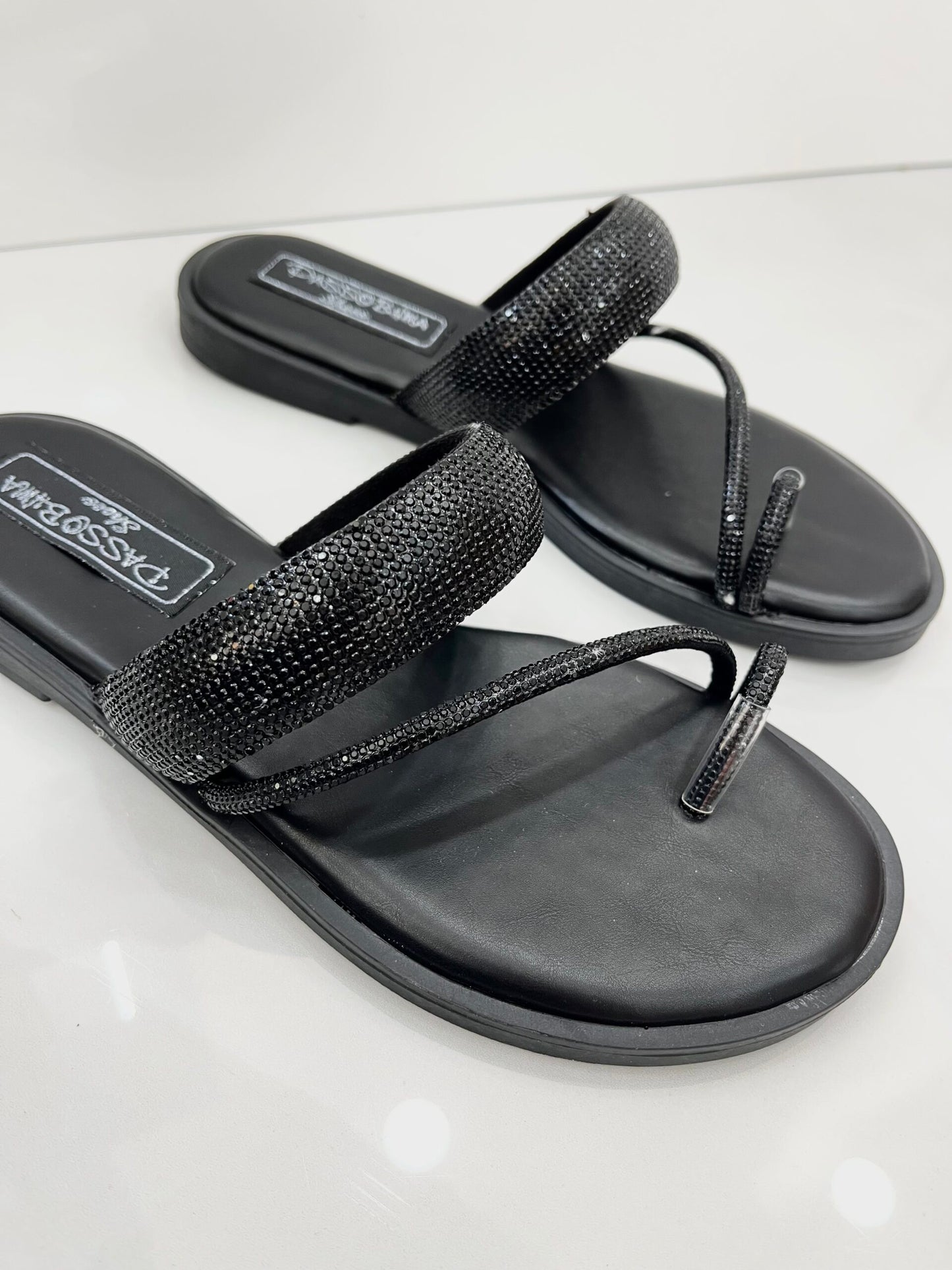 Flat Παντοφλάκια με Strass vol.2 Black