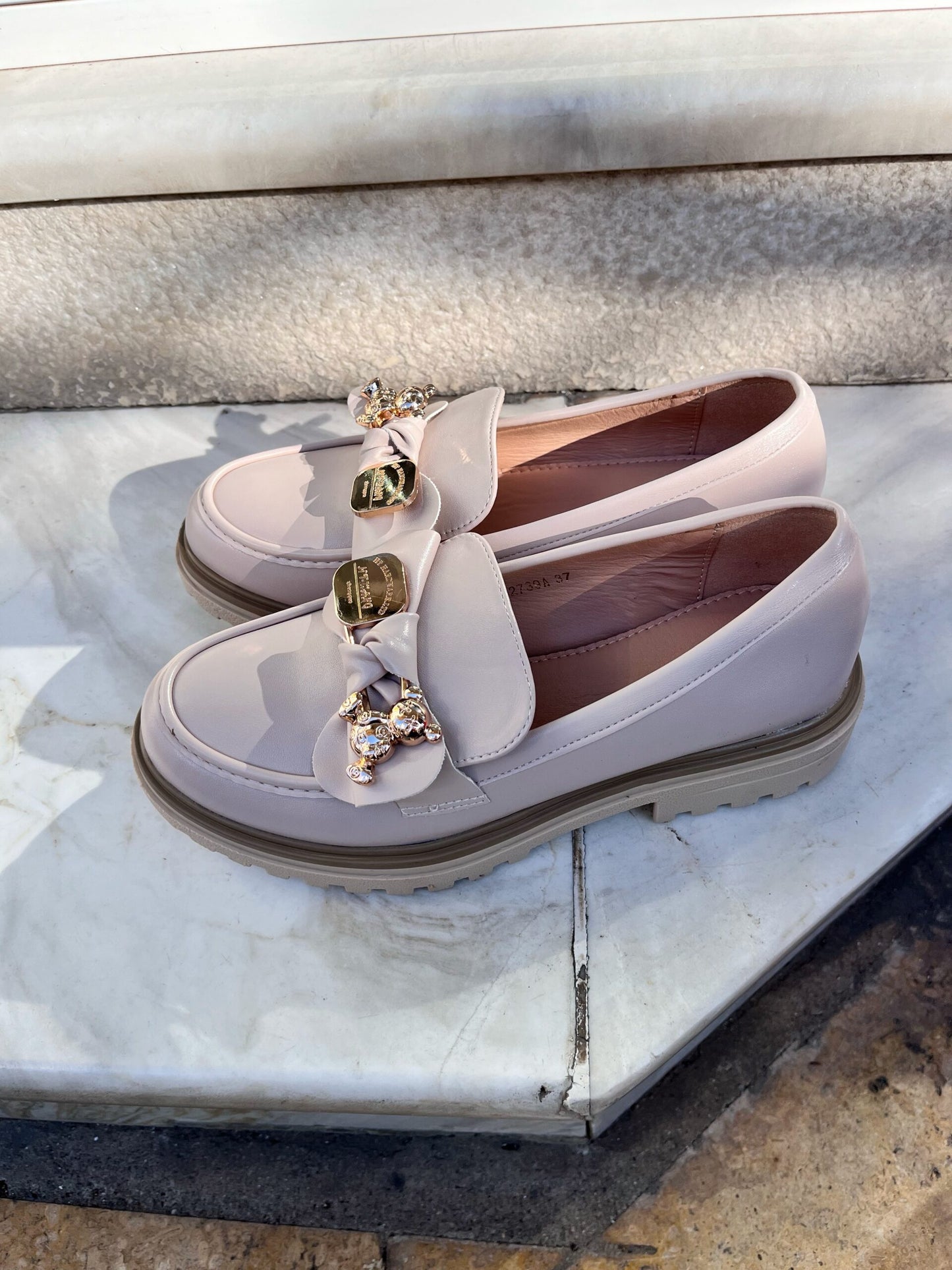 Loafers με Διακοσμητικό Αρκουδάκι Δερματίνη BEIGE