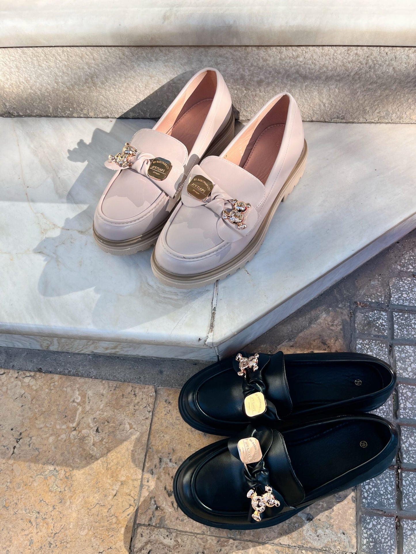Loafers με Διακοσμητικό Αρκουδάκι Δερματίνη BEIGE