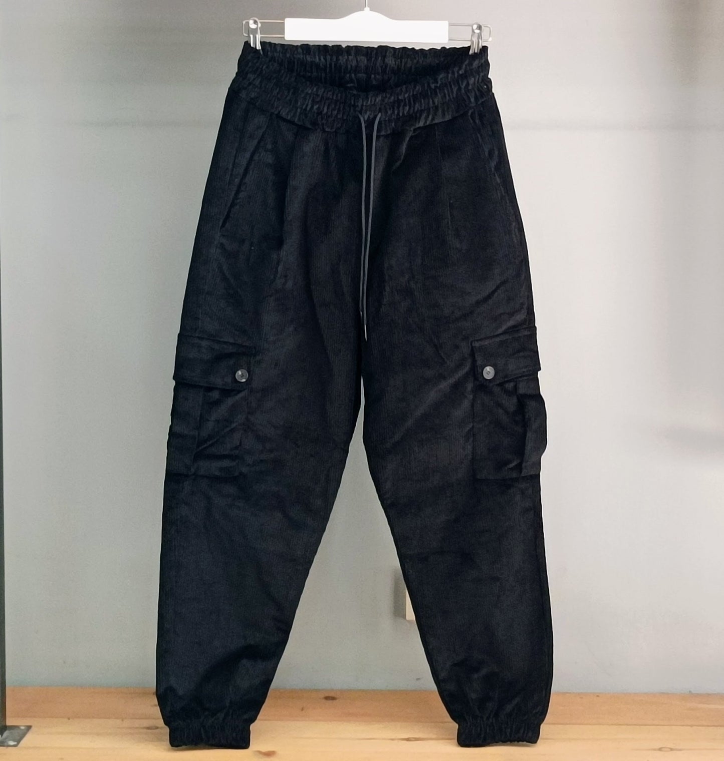 Παντελόνι Cargo Ανδρικό κοτλέ Μαύρο | Moda Loca | MD151N