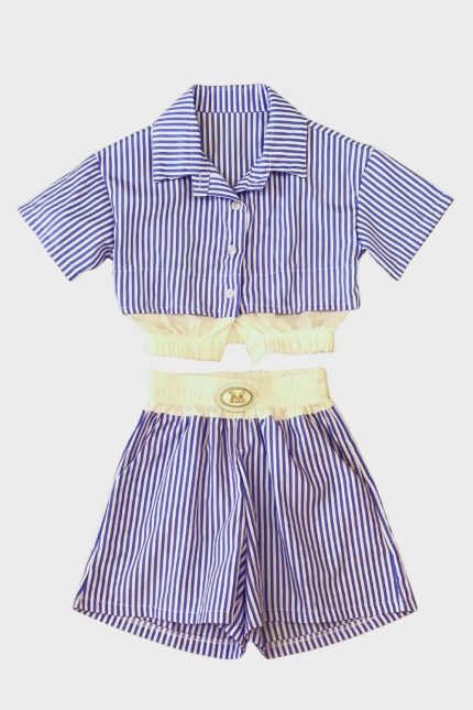 Rea σετ ριγέ κορίτσι γαλάζιο