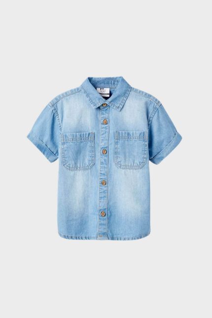 Ζippy Kids πουκάμισο κοντομάνικο τζιν