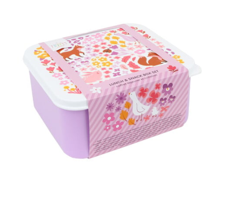 A little lovely company: Σετ 4 δοχεία φαγητού Lunch & Snack Box -Flower garden SBSEFG83