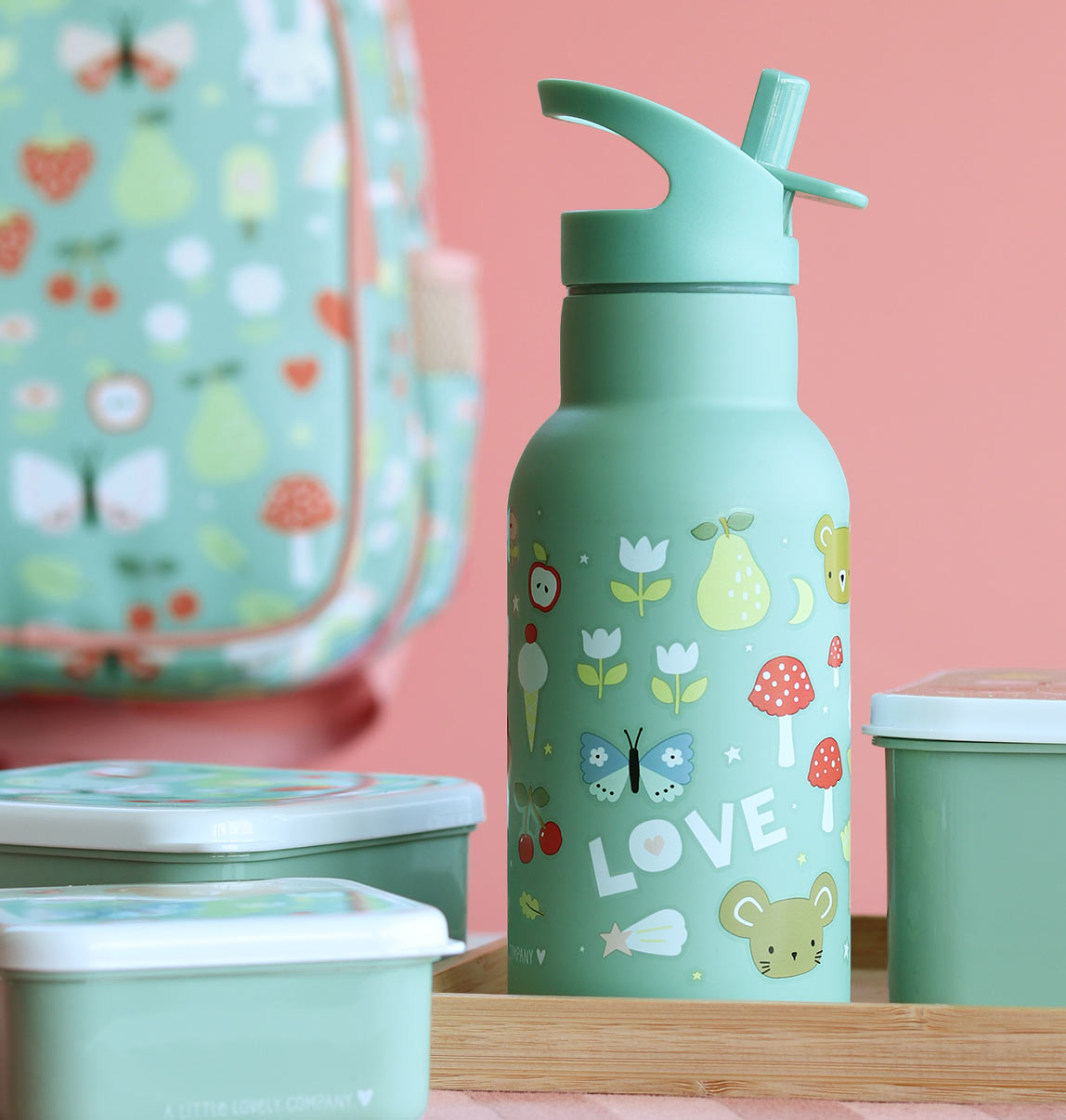 A Little Lovely Company Μπουκάλι θερμός με διπλό τοίχωμα από ανοξείδωτο ατσάλι 350ml Joy DBSSJO71 DBSSJO71