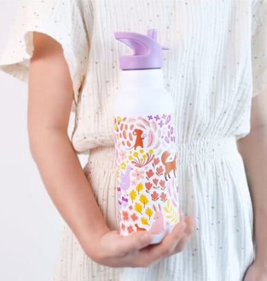 A Little Lovely Company XL Μπουκάλι με διπλό τοίχωμα από ανοξείδωτο ατσάλι 500ml - Flower garden DBSXFG93