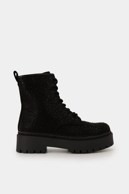 Αρβυλάκια Spark μαύρα suede με strass