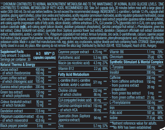 BioTech USA Black Burn 210g
